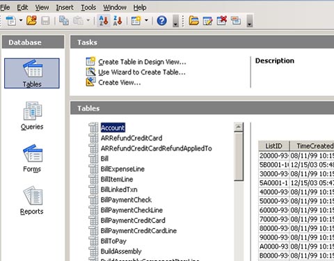 Get QuickBooks data to OpenOffice Base